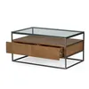 Mesa Ratona Vidrio-madera-y-metal Marron Vitro Avellana en Marrón - Mesas de living, Uruguay | Divino, vista 3 de 4