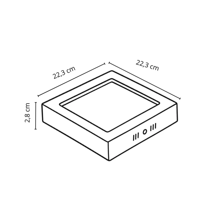 Panel LED Cuadrado de Adosar 18W Luz Cálida en Blanco - Lámparas colgantes, Uruguay | Serlux, vista 6