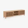 Mueble TV Beyla 2 puertas de madera maciza y chapa de roble 180x49,5 cm FSC 100% FSC 100% en Madera natural - Muebles para TV, Uruguay | Kavehome, vista 1 de 10