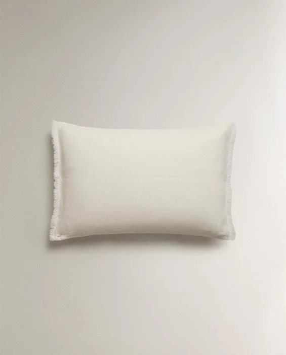 FUNDA COJÍN LINO PESADO en Blanco - Textiles, Uruguay | Zara Home, vista 5
