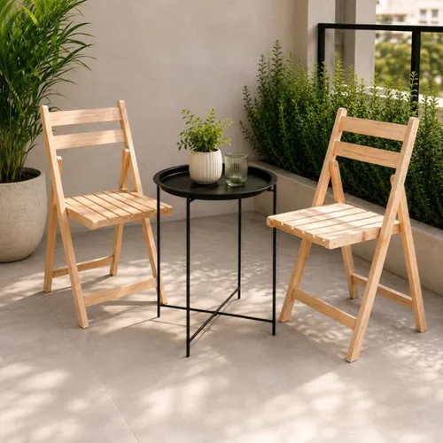 Set de exterior plegable en Madera natural - Muebles para el exterior, Uruguay | La Cueva Muebles