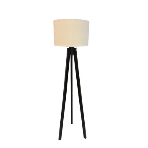 Lámpara de Pie Apollo Negro con Pantalla Algodón - Lámparas de pie, Uruguay | Berna home