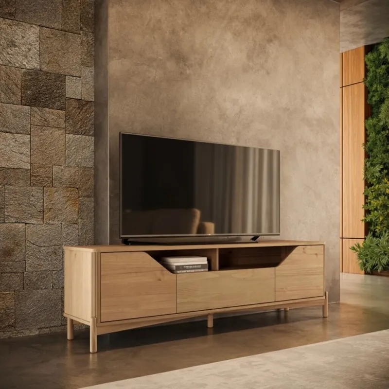 Rack Nest 2 Puertas 1 Cajon Tauri en Madera natural - Muebles para TV, Uruguay | Aihaus