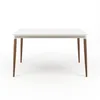 Mesa de comedor Abbey - Con Vidrio - 135 - Off White y Natural en Blanco - Mesas de comedor, Uruguay | NYR, vista 2 de 2
