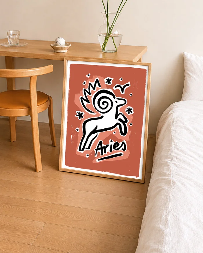 Aries - Cuadro Signo del Zodíaco en Terracota - Láminas, Uruguay | Kiosko de Mar, vista 2