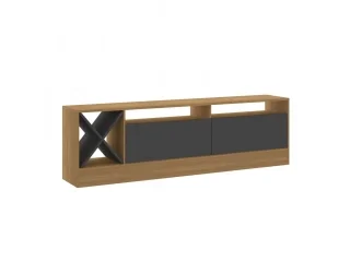 Rack 2 puertas y botellero Blanco/Dakar en Dakar/Blanco - Muebles para TV, Uruguay | Que Sal Muebleria, vista 3