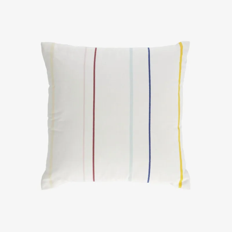 Almohadón Nahilin 100% algodón rayas multicolor 45 x 45 cm en Blanco - Textiles, Uruguay | Kavehome