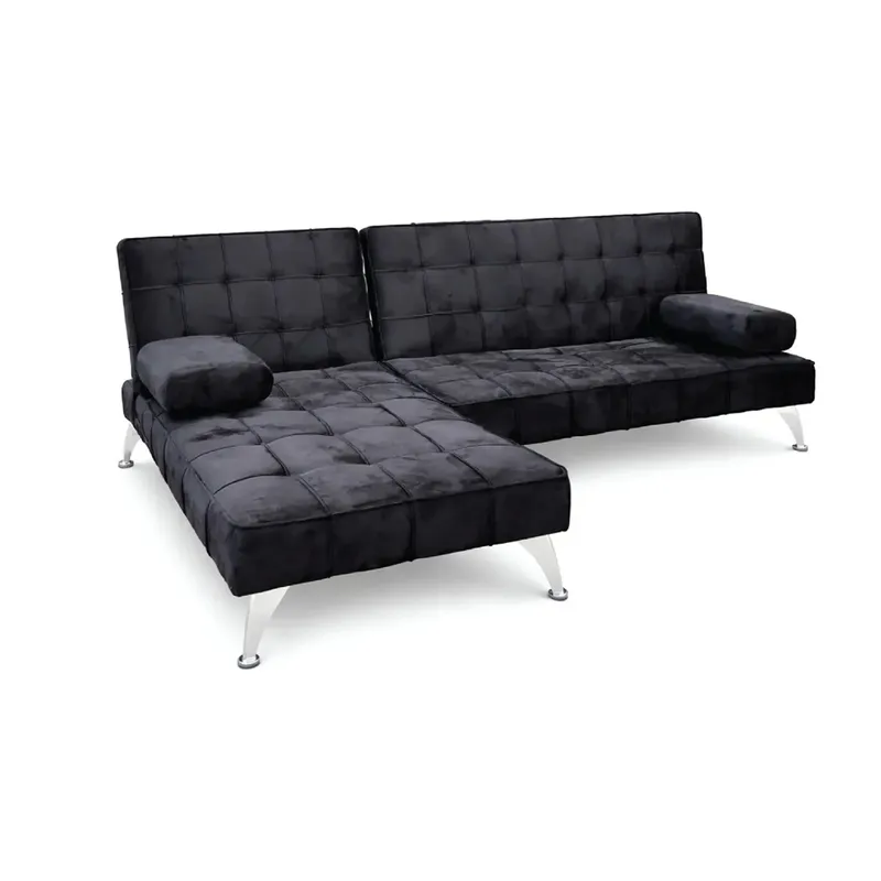 Sofá Cama Con Chaise Long Tapizado En Tela en Gris - Sillones y sofás, Uruguay | Soy Hogar