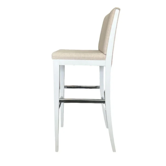Banco para barra - Tapizado tela beige - PRODUCTO CON DETALLES - en Beige - Butacas, banquetas y puffs, Uruguay | Champagne Home, vista 2