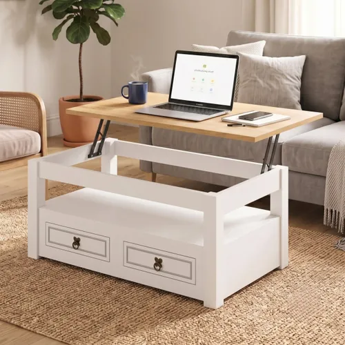 Mesa de centro Articulada - Linea Mexicana - Blanco en Blanco - Mesas de living, Uruguay | Rústico Hogar