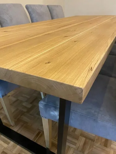 Juego Comedor Industrial 220x1 - 10 Sillas De Vestir - Ozark A Eleccion en Madera natural - Mesas de comedor, Uruguay | Ozark Home, vista 3