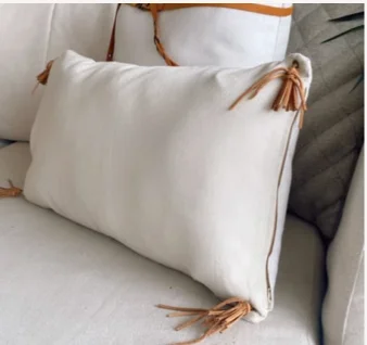 Almohadón puntas flecos en Gris - Textiles, Uruguay | Dreams On Time