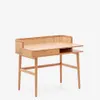 Escritorio Araxi de chapa, madera maciza de fresno y ratán 105 x 62 cm en Madera natural - Escritorios y sillas de escritorio, Uruguay | Kavehome, vista 1 de 6