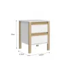 Mesa de luz Combinado madera 2 Cajones Blanco/miel - Mesas de luz, Uruguay | Que Sal Muebleria, vista 2 de 4