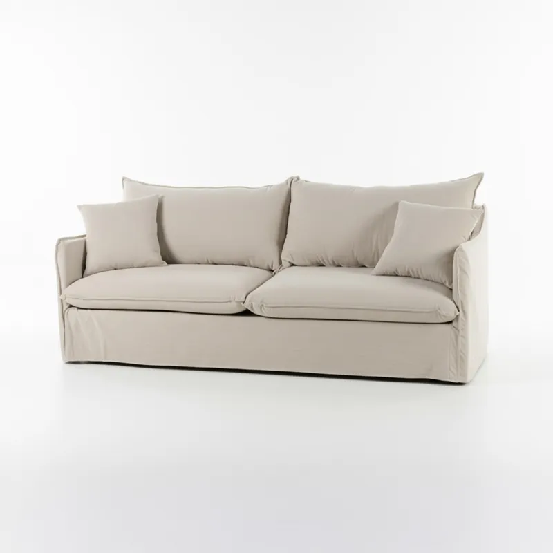 Sofá Snow con Funda - Tela Rústica - 3 cuerpos - TD5263-1636 (Capuccino) en Beige - Sillones y sofás, Uruguay | NYR