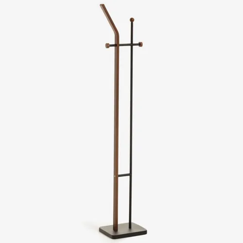 Perchero Magali acero negro y contrachapado de roble 172 cm en Negro - Percheros y colgadores, Uruguay | Kavehome