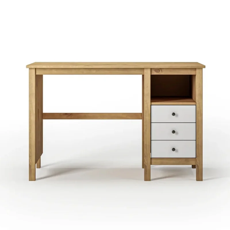 Escritorio 3 Cajones 1 Nicho - Línea Maden - Blanco en Blanco - Escritorios, Uruguay | Ecowood, vista 3