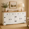 Aparador 4P 4C Línea Naturale - Blanco/Roble en Multicolor - Aparadores y recibidores, Uruguay | La Cueva Muebles, vista 1 de 3