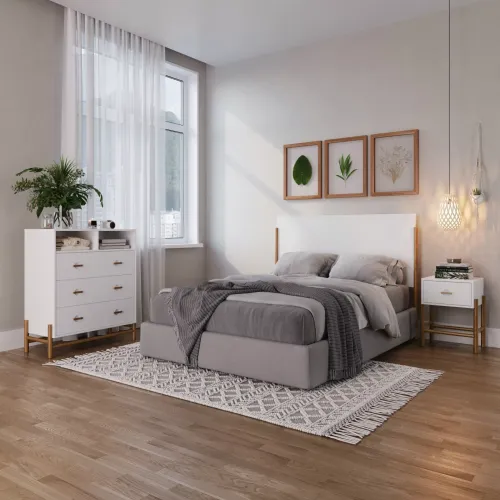 Respaldo Ring en Blanco - Respaldos de cama, Uruguay | Concetto Casa