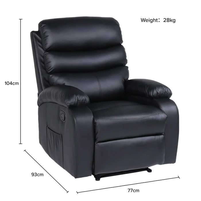 Sillon reclinable 1 cuerpo en Negro - Sillones y sofás, Uruguay | La Cueva Muebles, vista 3