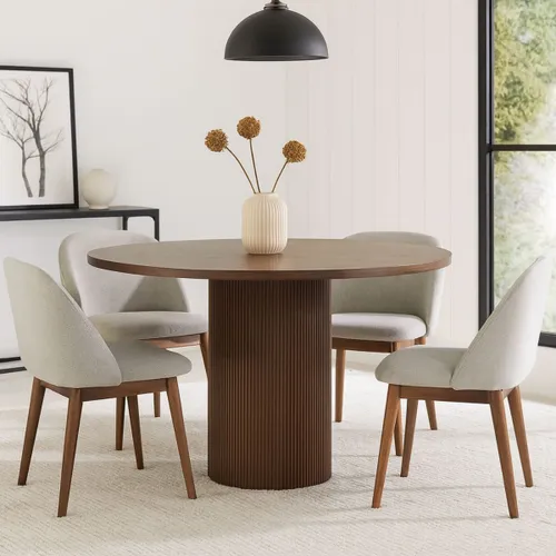 MESA DE COMEDOR OLIVE MARRÓN CIRCULAR en Marrón - Mesas de comedor, Uruguay | Viasono