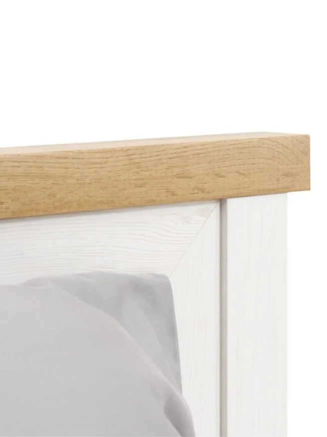 Estructura cama MARKSKEL 1 Plaza 90x190 blanco / roble natural - Dormitorio, Uruguay | JYSK, vista 2