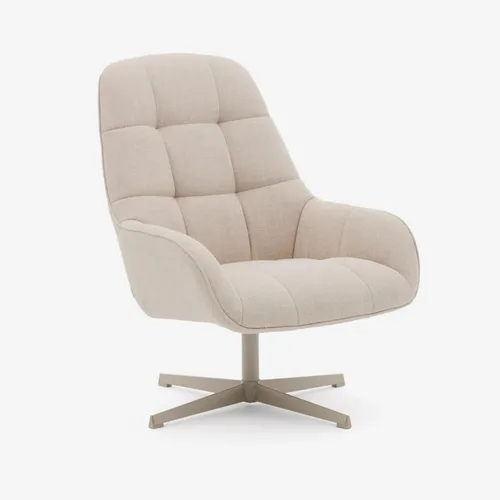 Butaca giratoria Jaspe beige y metal con - beige y metal con con acabado gris FSC 100% en Beige - Butacas, banquetas y puffs, Uruguay | Kavehome