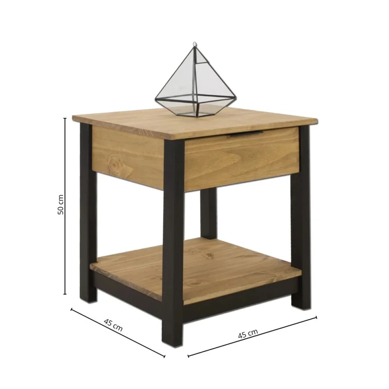 Mesa de luz Linea Denise en Negro - Mesas de luz, Uruguay | La Cueva Muebles, vista 4