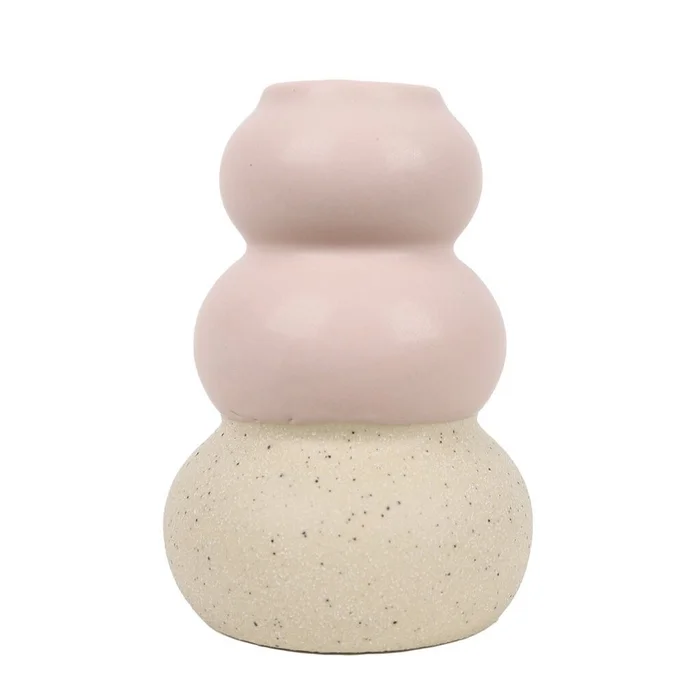CANDELABRO ANILLOS 6x6x8.5CM CERAMICA ROSA en Rosa - Velas y Portavelas, Uruguay | Decohogar