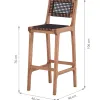 BANQUETA ALTA TRACO CUERDA NEGRA 40x46x106/75CM JATOBA - Muebles para el exterior, Uruguay | Vinibel, vista 4 de 7