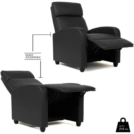 Sillon reclinable 1 cuerpo con masajeador y calefaccion - Negro en Negro - Sillones y sofás, Uruguay | La Cueva Muebles, vista 13