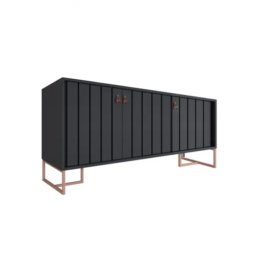 Aparador Trendy Negro (Pie Dorado) 160 cm - Aparadores y recibidores, Uruguay | Berna home