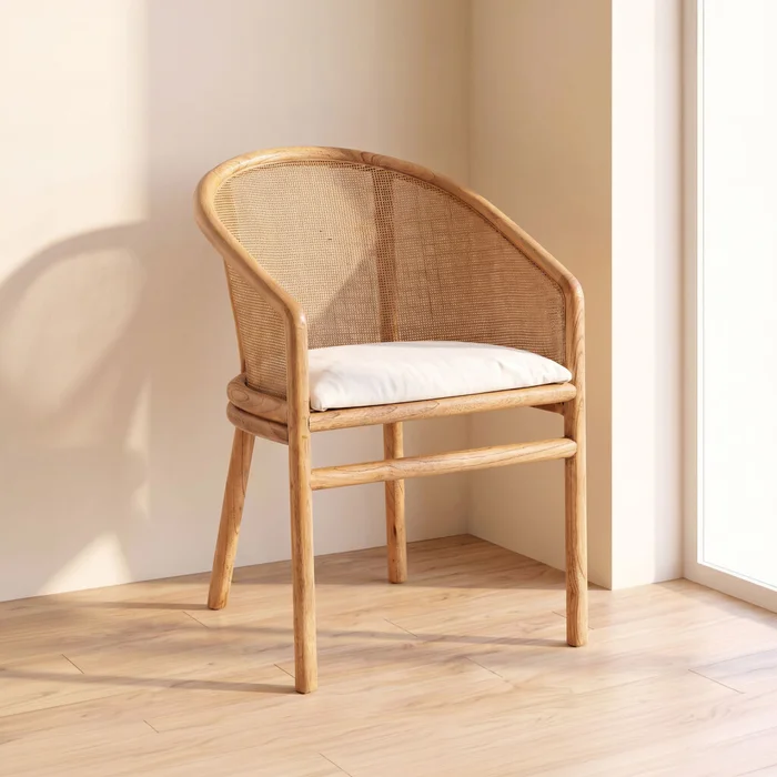 Butaca Madera-y-tela Natural-beige Duna Natural en Madera natural - Sillones y sofás, Uruguay | Divino