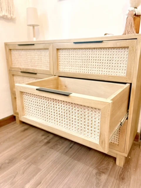 Comoda de 6 cajones con esterilla de viena natural en Madera natural - Muebles, Uruguay | Decoramuss, vista 3