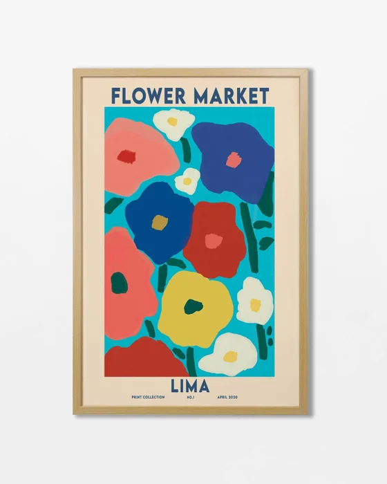Flower Market - Lima en Multicolor - Láminas, Uruguay | La Cuadrería