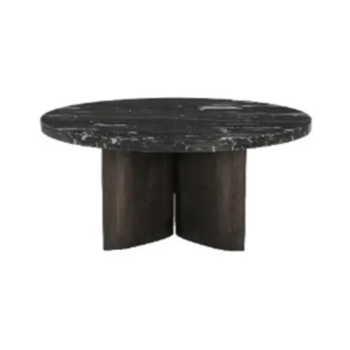 MESA LIVING VERONA CIRCULAR MADERA NEGRA Y MAROL BLACK MARCINO en Negro - Mesas de living, Uruguay | Masinfinito Casa