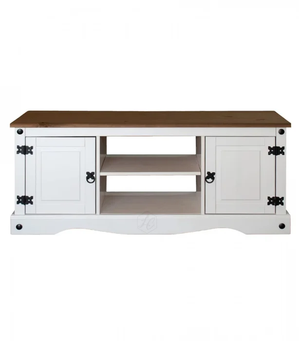 Rack 2 Puertas Línea Naturale 110 cm - Blanco/Roble en Multicolor - Muebles para TV, Uruguay | La Cueva Muebles, vista 3