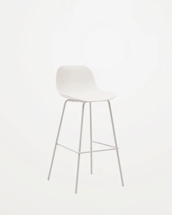 Taburete Altea y patas de acero con acabado - beige 75 cm en Beige - Butacas, banquetas y puffs, Uruguay | Kavehome