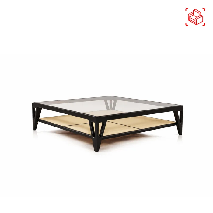Mesa Ratona Madera-y-vidrio Negro Rosa en Negro - Mesas de living, Uruguay | Divino, vista 5