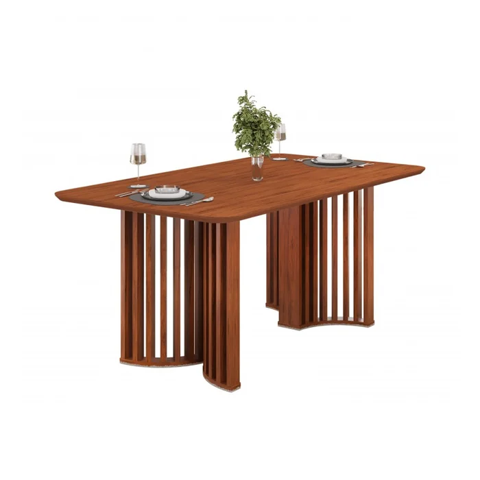 Juego De Comedor 6 Sillas Tapizadas Mesa Rectangular Mdp en Marrón - Mesas de comedor, Uruguay | Soy Hogar, vista 2