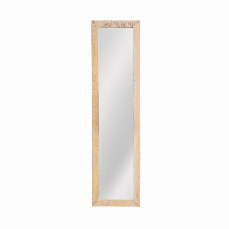 Espejo De Pared Madera-de-mango Natural-beige Rectangular Nemur en Madera natural - Espejos, Uruguay | Divino