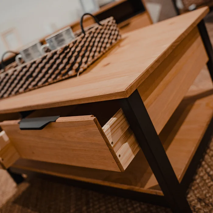 KIT Mesa De Living + Rack de TV Línea Denver en Madera natural - Muebles para TV, Uruguay | Ecowood, vista 4