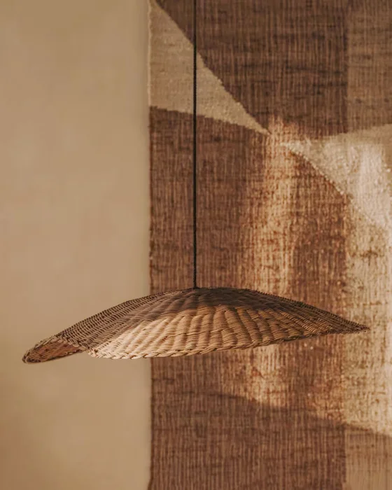 Pantalla para lámpara de techo Bisbal de ratán con acabado natural Ø 80 cm en Madera natural - Lámparas colgantes, Uruguay | Kavehome, vista 3