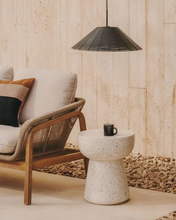 Mesa auxiliar Pada de terrazo blanco Ø 40 cm en Blanco - Mesas de arrimo, Uruguay | Kavehome, vista 3