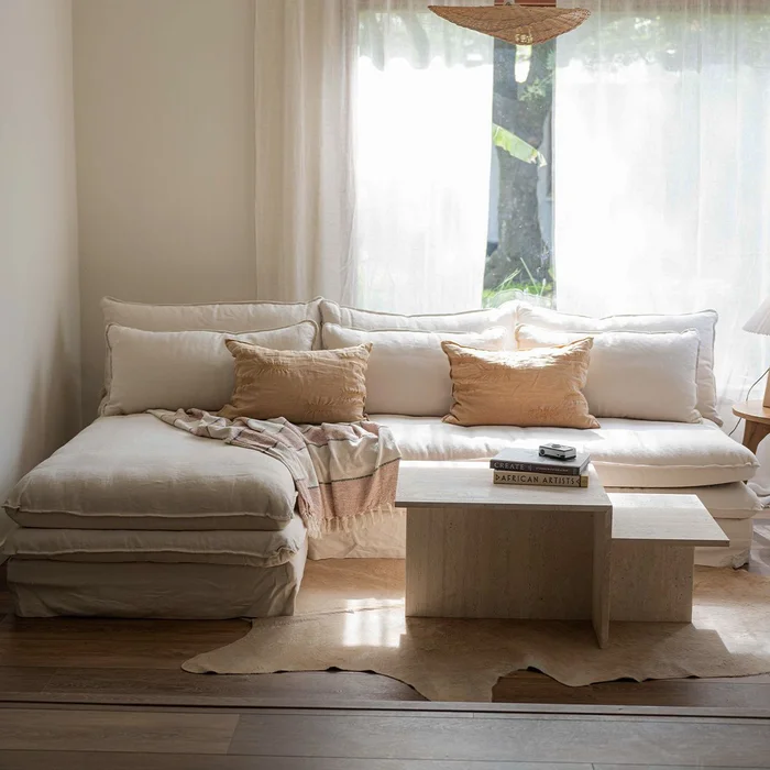 Sillón Robert lino tiza en Blanco - Sillones y sofás, Uruguay | De Arcos