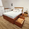 Cama Madera Maciza Con Cajones - 2 plazas - Linea Beauty / Funcional - Amendoa en Marrón - Dormitorio, Uruguay | Rústico Hogar, vista 4 de 5