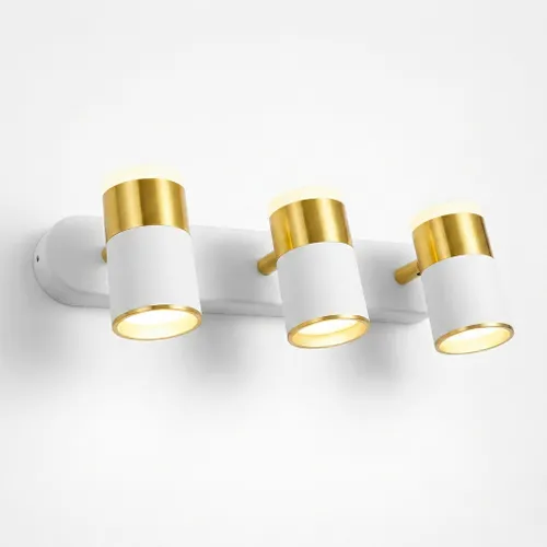Aplique de Pared Aura Triple Gold en Blanco - Iluminación, Uruguay | La Perla