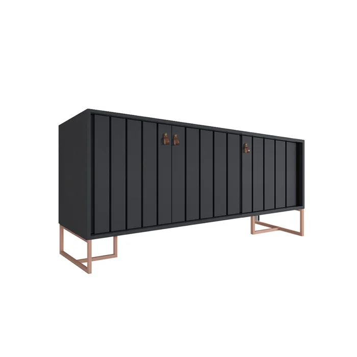 Aparador Trendy Negro (Pie Dorado) 160 cm en Negro - Aparadores y recibidores, Uruguay | Berna home