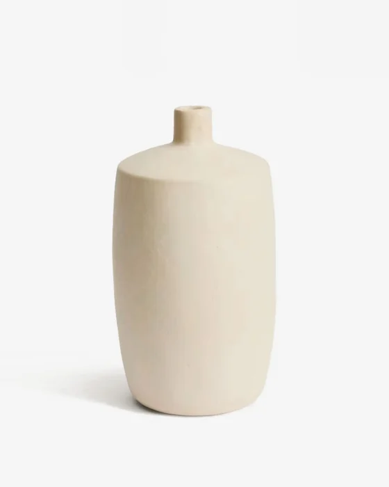 Jarrón Mireni de papel maché beige Ø 39 cm en Blanco - Jarrones, Uruguay | Kavehome