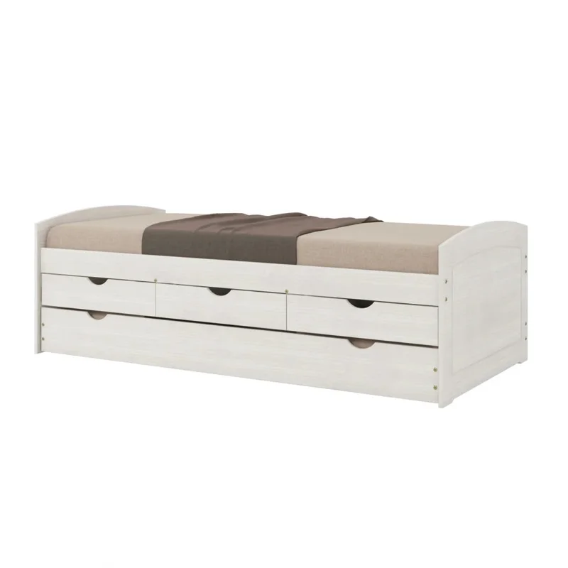 Cama Marinera 1 Plaza Madera Maciza Con Cajones - Max - Blanco en Blanco - Dormitorio, Uruguay | Ecowood, vista 3
